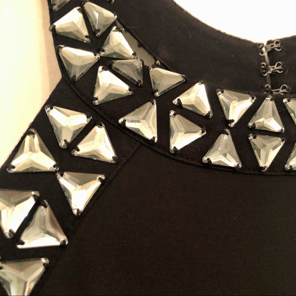 Rhinestone jeweled black dressy shirt from Express